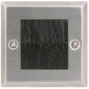 Kabel doorvoer met borstel 86 x 86, metaal Blank