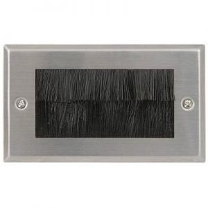Kabel doorvoer met borstel 86 x 147, metaal Blank