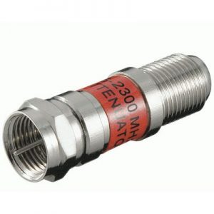 OPRUIMING TV/SAT Verzwakker 75 Ohm, 10 dB, F-Connector F-M