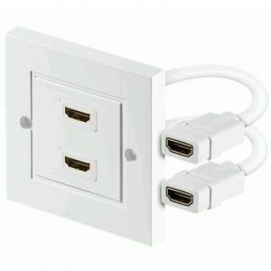 HDMI wandcontactdoos dubbel, HDMI 1.4 en lager, 86 x 86
