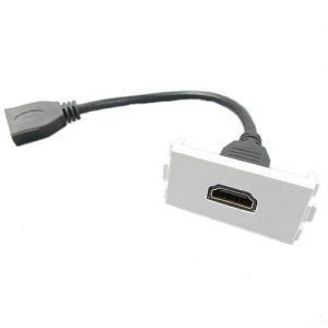 HDMI insteek module, met korte kabel, voor modulair wandcontactdoos systeem