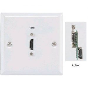 HDMI wandcontactdoos enkel, HDMI 1.3 en lager, metaal, Wit 86 x 86