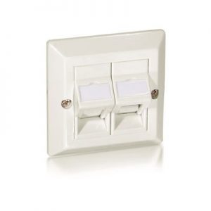 Afdekplaat voor 2 keystones, opbouw, ivoor, 80 x 80