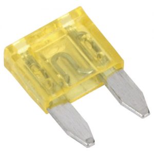 OPRUIMING Mini auto zekering 20 Amp., Geel