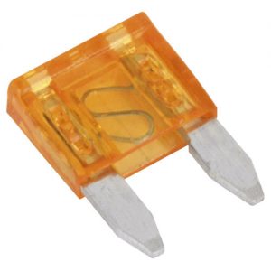 OPRUIMING Mini auto zekering 5 Amp., Amber