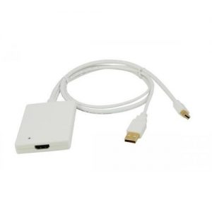 OPRUIMING DisplayPort mini + USB audio -> HDMI F, wit