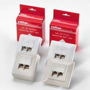 OPRUIMING Wandcontactdoos Cat 5e inbouw Ivoor, afgeschermd